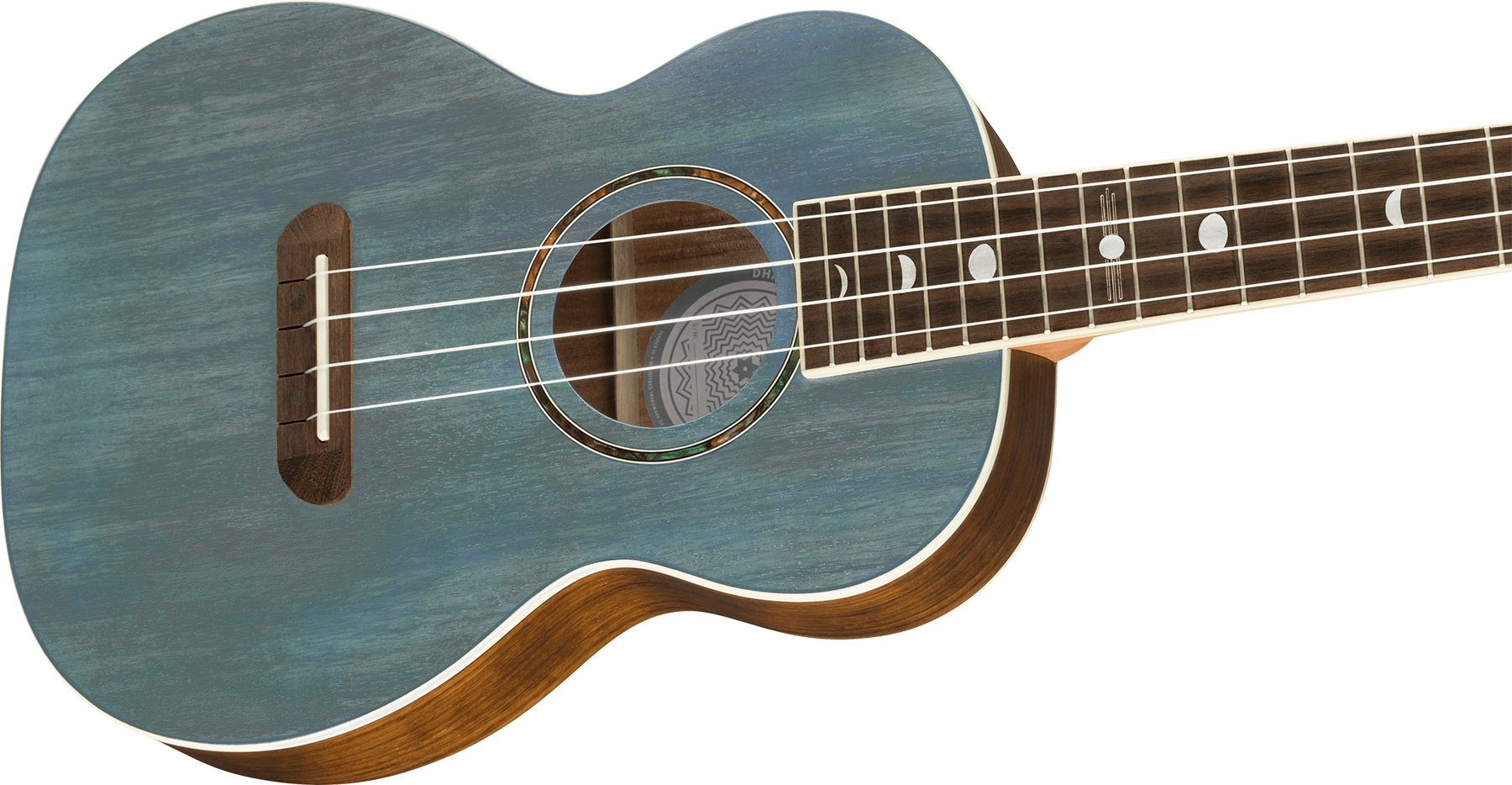 Fender Dhani Harrison Uke Signature Tenor Tout Ovangkol Noy +housse - Turquoise - UkulÉlÉ - Variation 2