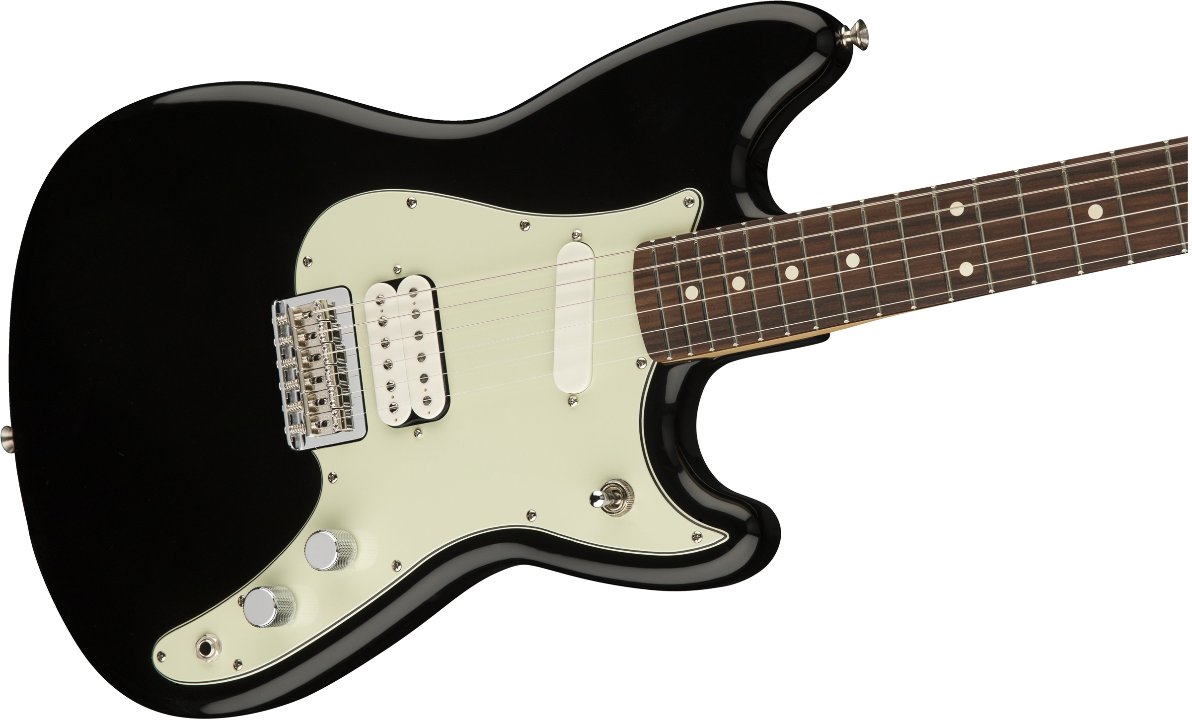 Fender Duo-sonic Hs Offset Mex Pf Diapason Court - Black - Guitare Électrique RÉtro Rock - Variation 2