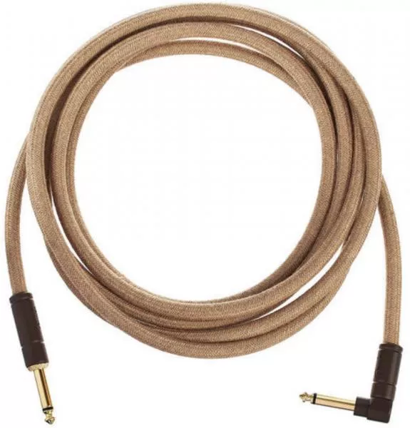 Câble Fender Festival Pure Hemp Instrument Cable, Straight/Angle, 10ft - Natural