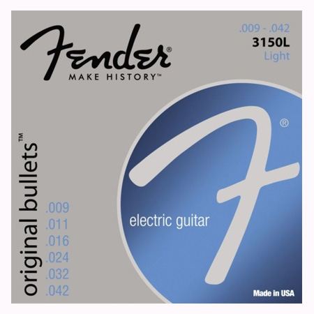 Cordes guitare électrique Fender Electric 3150L Original Bullets Pure Nickel 09-42 - Jeu de 6 cordes