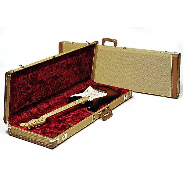 Etui guitare électrique Fender Deluxe Hardshell Case Stra/Tele - Tweed Red Poodle