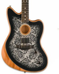 Guitare acoustique Fender American Acoustasonic Jazzmaster FSR Ltd - Black paisley