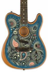 Guitare acoustique Fender American Acoustasonic Telecaster FSR Ltd (USA) - Blue paisley