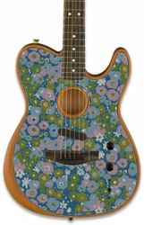 Guitare acoustique Fender American Acoustasonic Telecaster FSR Ltd (USA) - Blue flower