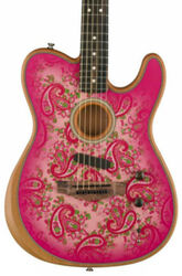 Guitare acoustique Fender American Acoustasonic Telecaster FSR Ltd (USA) - Pink paisley