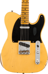 Guitare électrique forme tel Fender Custom Shop 70th Anniversary Broadcaster Ltd - Relic aged nocaster blonde