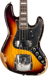 Basse électrique solid body Fender Custom Shop Jazz Bass Custom #CZ575919 - Heavy relic 3-color sunburst