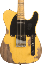 Guitare électrique forme str Fender Custom Shop 1951 Nocaster #R137320 - Heavy Relic Natural Blonde
