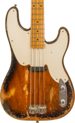 Basse électrique solid body Fender Custom Shop 1955 Precision Bass Masterbuilt Denis Galuszka #XN3431 - Heavy relic 2-color sunburst