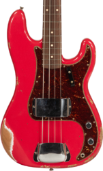 Basse électrique solid body Fender Custom Shop 1960 Precision Bass #R117926 - Heavy relic fiesta red 