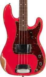 Basse électrique solid body Fender Custom Shop 1960 Precision Bass #R117926 - Heavy relic fiesta red