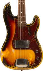 Basse électrique solid body Fender Custom Shop 1962 Precision Bass Masterbuilt Denis Galuszka #R119482 - Heavy relic 3-color sunburst