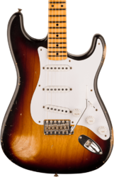 Guitare électrique forme str Fender Custom Shop 70th Anniversary 1954 Stratocaster Ltd - Relic wide-fade 2-color sunburst