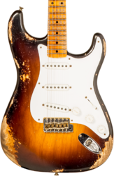 Guitare électrique forme str Fender Custom Shop 70th Anniversary 1954 Stratocaster Ltd #XN4309 - Heavy Relic Wide Fade 2-Color Sunburst