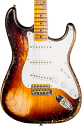 Guitare électrique forme str Fender Custom Shop 70th Anniversary 1954 Stratocaster Ltd #XN4378 - Super Heavy Relic 2-Color Sunburst