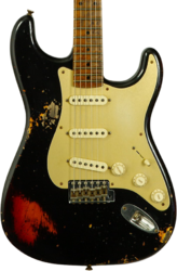Guitare électrique forme str Fender Custom Shop 1956 Stratocaster #R150252 - Heavy Relic Black ov. Violin Burst