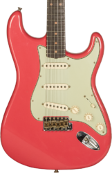 Guitare électrique forme str Fender Custom Shop 1959 Stratocaster #CZ571088 - Journeyman relic aged fiesta red