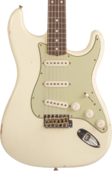 Guitare électrique forme str Fender Custom Shop Stratocaster 1959 Masterbuilt D.Brown #R143697 - Journeyman Relic Vintage white
