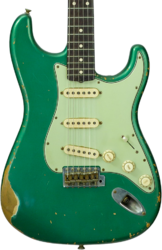 Guitare électrique forme str Fender Custom Shop 1960/63 Stratocaster Masterbuilt Austin MacNutt #R141359 - Relic Sherwood Green Metallic