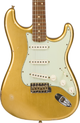 Guitare électrique forme str Fender Custom Shop Stratocaster 1960 #CZ544406 - Relic aztec gold