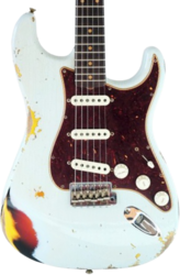 Guitare électrique forme str Fender Custom Shop 1961 Stratocaster - Heavy Relic Sonic Blue o. 3-Color Sunburst