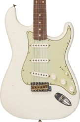 Guitare électrique forme str Fender Custom Shop 1962/63 Stratocaster #CZ565163 - Journeyman relic olympic white 