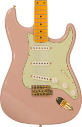 Guitare électrique solid body Fender Custom Shop '62 Bone Tone Stratocaster #CZ561198 - Journeyman relic dirty shell pink