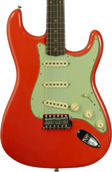 Guitare électrique forme str Fender Custom Shop Poblano 1962 Stratocaster #CZ584215 - Journeyman Relic Fiesta Red 