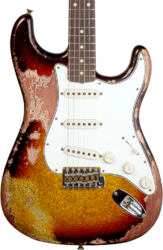 Guitare électrique forme str Fender Custom Shop 1963 Stratocaster - Super Heavy Relic Sparkle 3-Color Sunburst