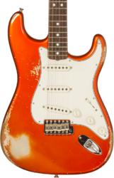 Guitare électrique forme str Fender Custom Shop 1969 Stratocaster #R132166 - Heavy Relic Candy Tangerine