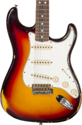 Guitare électrique forme str Fender Custom Shop Late 1964 Stratocaster #CZ569756 - Relic target 3-color sunburst