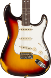Guitare électrique forme str Fender Custom Shop Late 1964 Stratocaster #CZ569925 - Relic target 3-color sunburst
