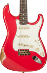Guitare électrique forme str Fender Custom Shop Late  1964 Stratocaster #CZ575557 - Relic aged fiesta red