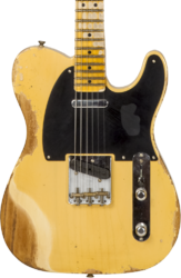Guitare électrique forme tel Fender Custom Shop 1952 Telecaster #R131281 - Heavy relic aged nocaster blonde