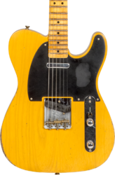 Guitare électrique forme tel Fender Custom Shop 1952 Telecaster #R135090 - Relic aged butterscotch blonde