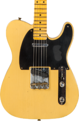 Guitare électrique forme tel Fender Custom Shop 1953 Telecaster #R128606 - Journeyman relic aged nocaster blonde