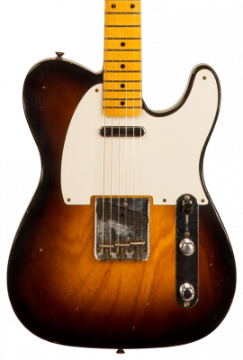 Guitare électrique solid body Fender Custom Shop 1955 Telecaster #CZ560649 - Relic wide fade 2-color sunburst