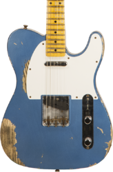 Guitare électrique forme tel Fender Custom Shop 1958 Telecaster #CZ550155 - Heavy relic lake placid blue