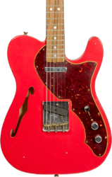 Guitare électrique 1/2 caisse Fender Custom Shop '60s Tele Thinline Ltd #CZ544990 - Journeyman relic fiesta red 