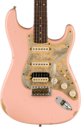 Guitare électrique forme str Fender Custom Shop Tyler Bryant Pinky Stratocaster Ltd - Relic aged shell pink
