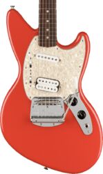 Guitare électrique rétro rock Fender Jag-Stang Kurt Cobain - Fiesta red