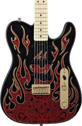 Guitare électrique forme tel Fender Telecaster James Burton (USA, MN) - Red paisley flames