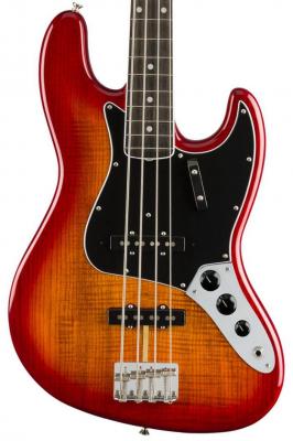 Basse électrique solid body Fender Rarities Flame Ash Top Jazz Bass (USA, EB) - Plasma red burst