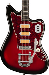Guitare électrique rétro rock Fender Gold Foil Jazzmaster Ltd (MEX, EB) - Candy apple burst