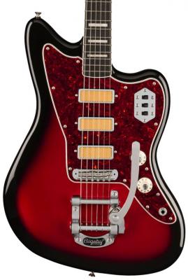 Guitare électrique solid body Fender Gold Foil Jazzmaster Ltd (MEX, EB) - Candy apple burst