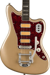 Guitare électrique rétro rock Fender Gold Foil Jazzmaster Ltd (MEX, EB) - Shoreline gold