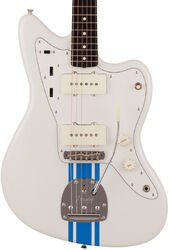 Guitare électrique rétro rock Fender Made in Japan Traditional 60s Jazzmaster - Olympic white w/ blue competition stripe
