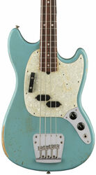 Basse électrique enfants Fender Justin Meldal-Johnsen JMJ Road Worn Mustang Bass (MEX, RW) - Faded daphne blue