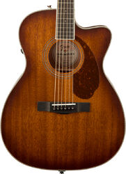 Guitare folk Fender PM-3CE Triple-0 All-Mahogany Paramount - Aged cognac burst