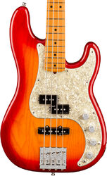 Basse électrique solid body Fender American Ultra Precision Bass (USA, MN) - Plasma red burst